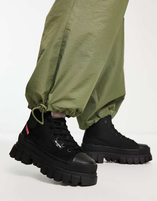 Palladium – Revolt Hi – Canvas-Funktionsstiefel in Schwarz mit hohem Schaft