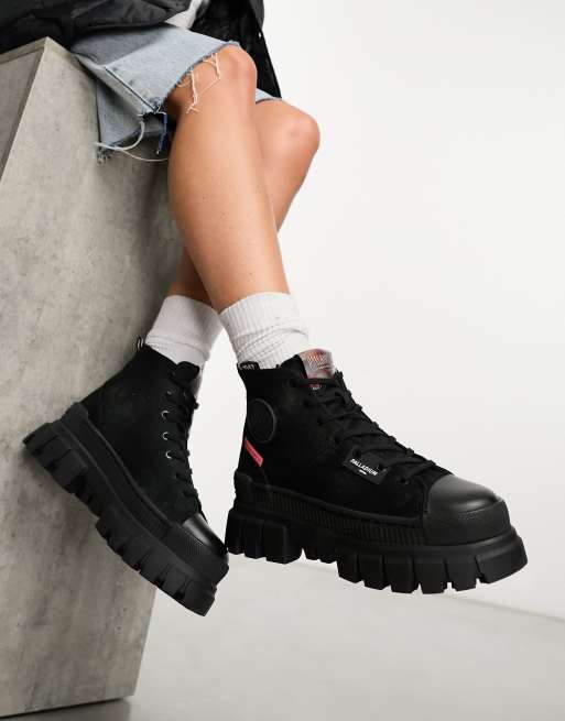 Palladium – Revolt Hi Tx – Ankle-Boots in Schwarz mit halbhohem Schaft