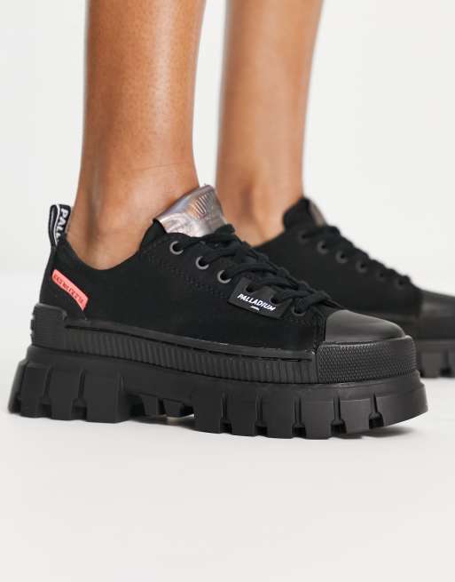 Palladium Revolt Lo lace up trainers in black | ASOS