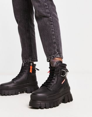 Palladium Revolt sport ranger leather boots in black - ASOS Price Checker