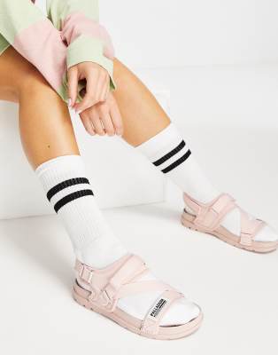 Palladium - Solea - Platte sandalen in rokerig roze | ASOS
