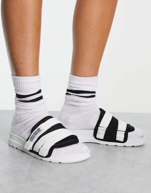 Palladium - Solea - Slippers in zwart-wit