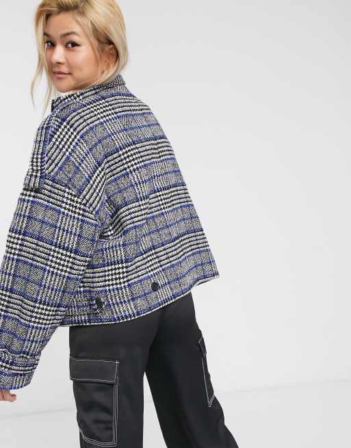 manteau court carreaux