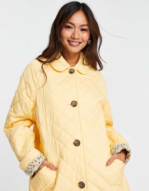 Yellow cheap quilted jacket