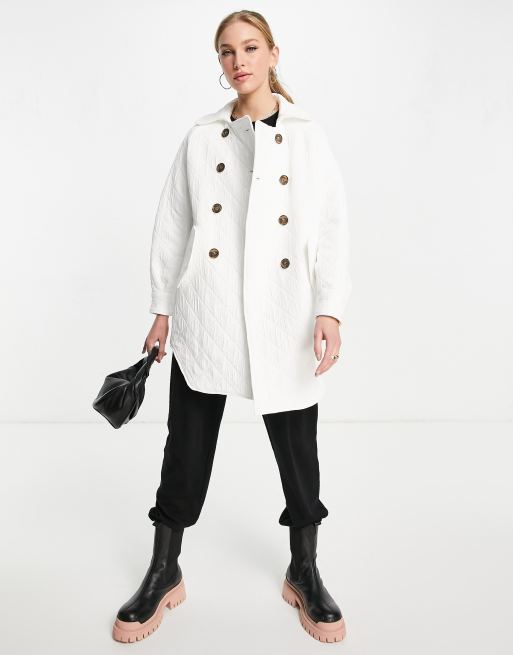 Palones soft quilted jacquard jacket in white