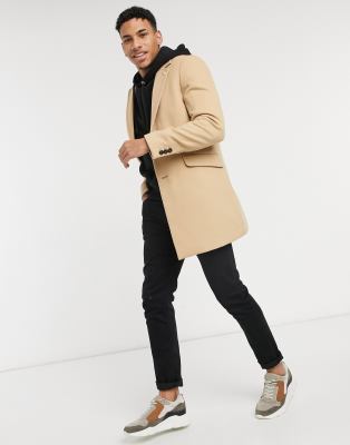 Do up coat. Бежевое пальто Burton Menswear big & Tall. Пальто Бартон.