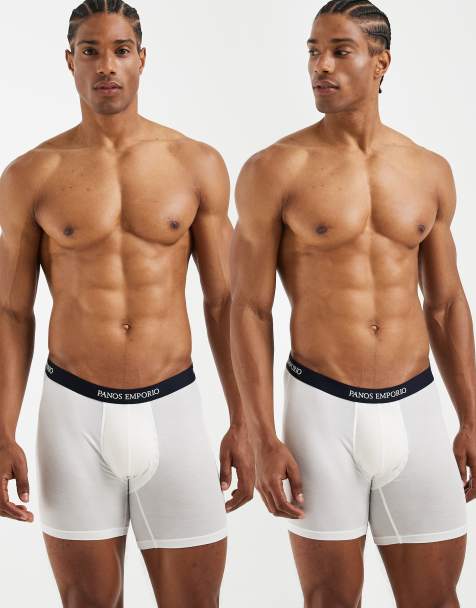 Panos Emporio Panos emporio 2 pack lyocell pouch boxer in white in white - view 1