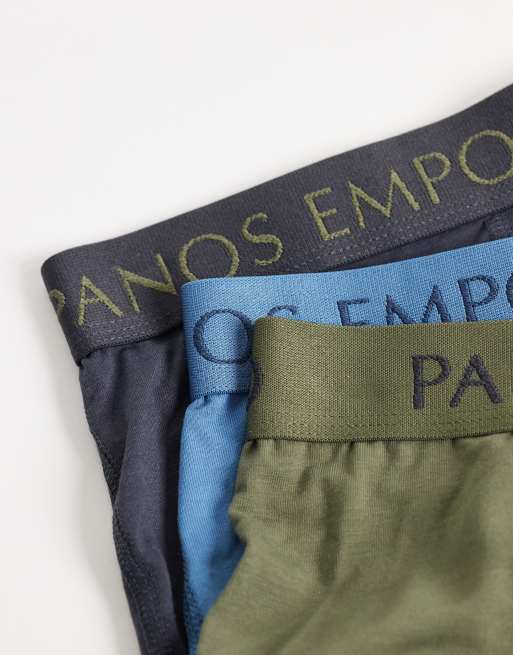 Panos Emporio Panos emporio 3 pack noos boxer brief in multicolour in olive, 3 of 3