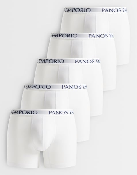 Panos Emporio Panos emporio 5 pack bamboo cotton boxer briefs in white in white - view 1