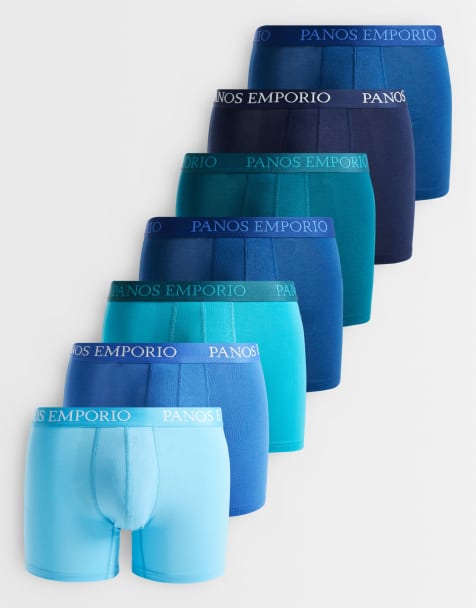 Panos Emporio Panos emporio 7 pack base bamboo boxer is assorted colours in multi - view 1