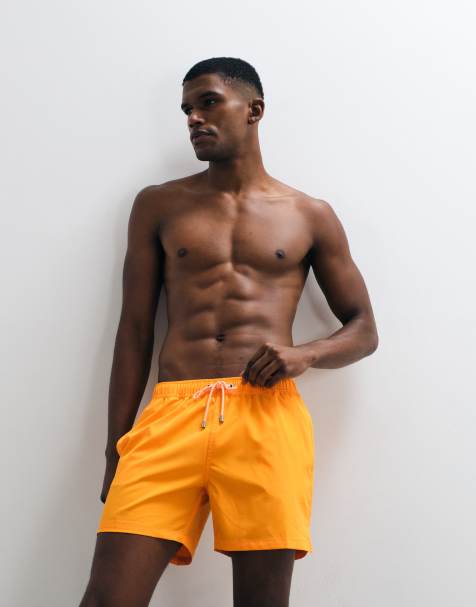 Panos Emporio Panos emporio classic solid swimshort in blazing orange in blazing orange - view 1