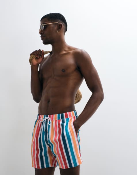 Panos Emporio Panos emporio classic swimshort in multi stripe in multi