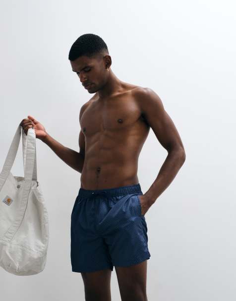 Panos Emporio Panos emporio luxe swimshort herringbone in dark blue in dark blue - view 1