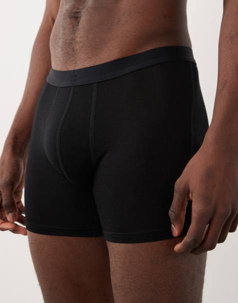 Panos Emporio Panos emporio wool blend boxer brief in black in black - view 1