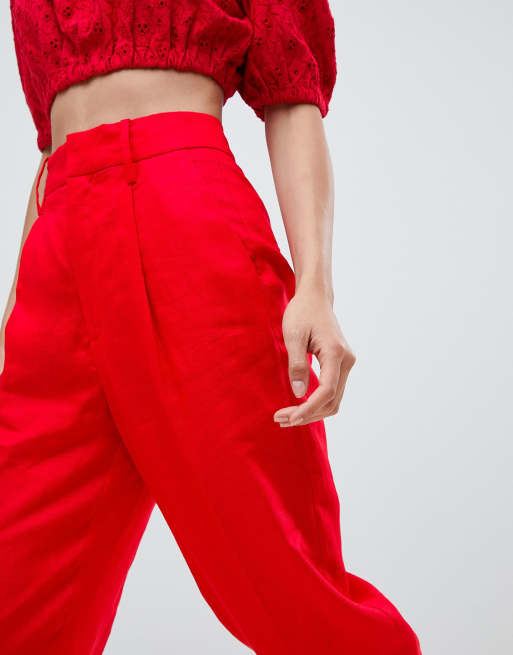 Pantalon rojo online mango