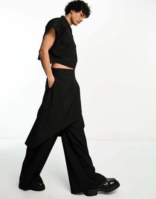 Pantalón de vestir negro con falda superpuesta de ASOS DESIGN (parte de un conjunto), 5 de 5