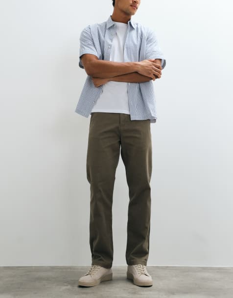 Pantalon droit Selected en marron clair - view 1