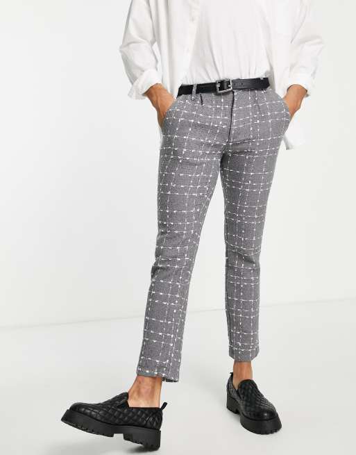 Pantalones a cuadros de corte pitillo y talle alto de Bolongaro Trevor