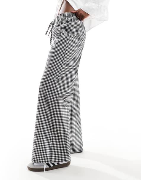 Pantalones a cuadros vichy de pernera ancha de popelina de algodón de ASOS DESIGN - view 1