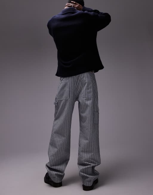 Pantalones a rayas azul marino y blancas de estilo carpintero Jamie de Tommy Jeans, 3 de 5