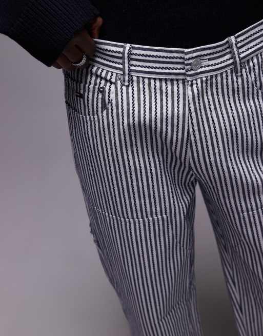 Pantalones a rayas azul marino y blancas de estilo carpintero Jamie de Tommy Jeans, 4 de 5