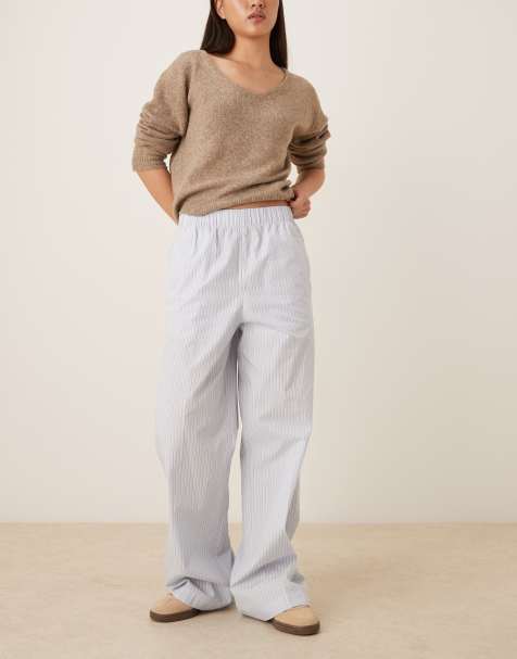 Pantalones a rayas azules sin cierres con cintura elástica de Calvin Klein Jeans - view 1