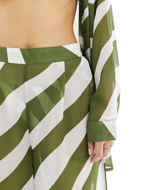 Pantalones a rayas caquis ligeros de New Look, 3 de 5