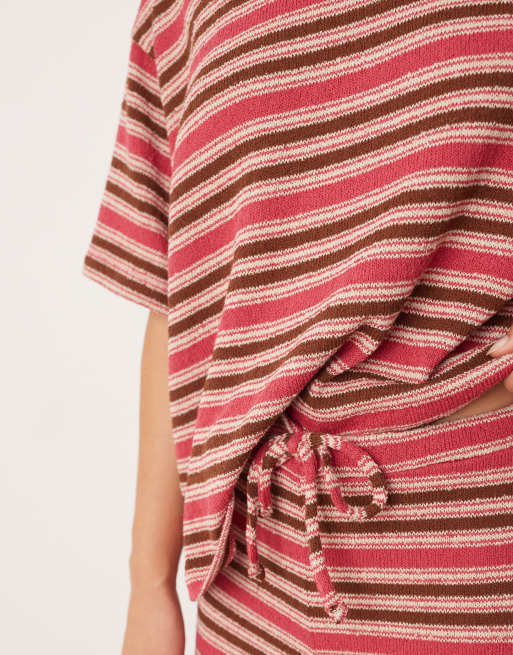 Pantalones a rayas rosas de pernera ancha de ASOS DESIGN (parte de un conjunto), 5 de 5