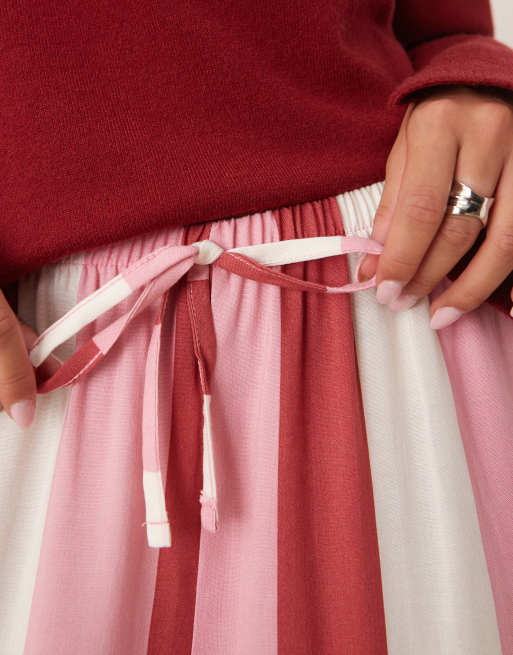 Pantalones a rayas rosas sin cierres de mezcla de lino de ASOS DESIGN, 5 de 5