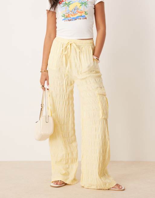 Pantalones amarillo claro a cuadros Cop de Scalpers