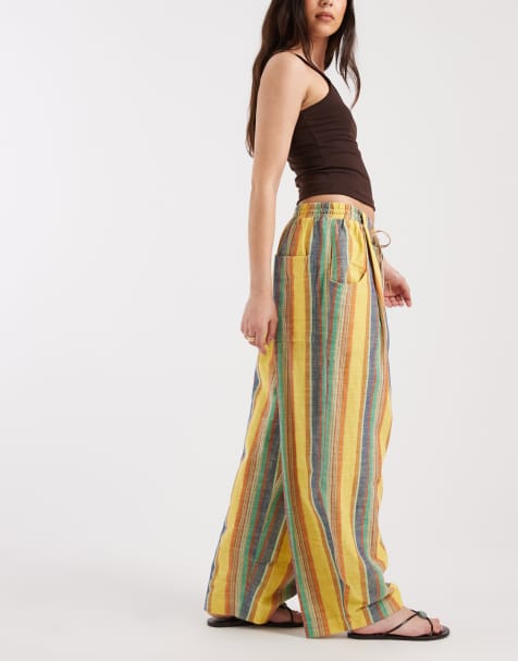 Pantalones amarillo pastel a rayas sin cierres Chambers Laidback de Free People - view 1