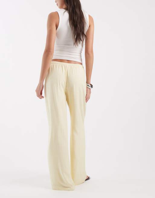 Pantalones amarillos a rayas de pernera recta sin cierres de Hollister, 2 de 5