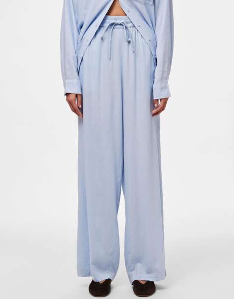 Pantalones azul claro de pernera ancha de Pieces - view 1