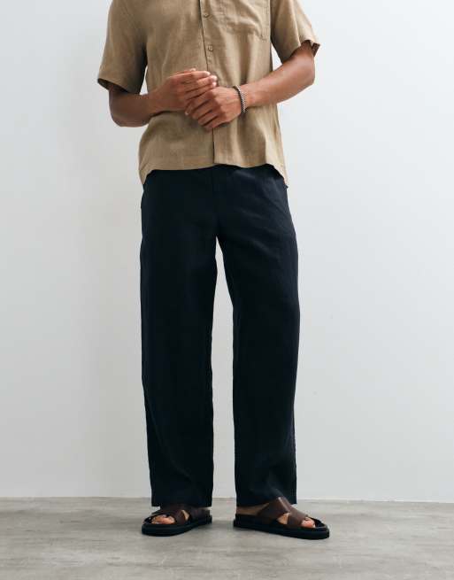 Pantalones azul marino de lino puro de ARKET, 2 de 5