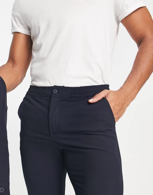 Pantalones azul marino de pernera slim de sirsaca de Jack & Jones Premium (parte de un conjunto) , 3 de 4