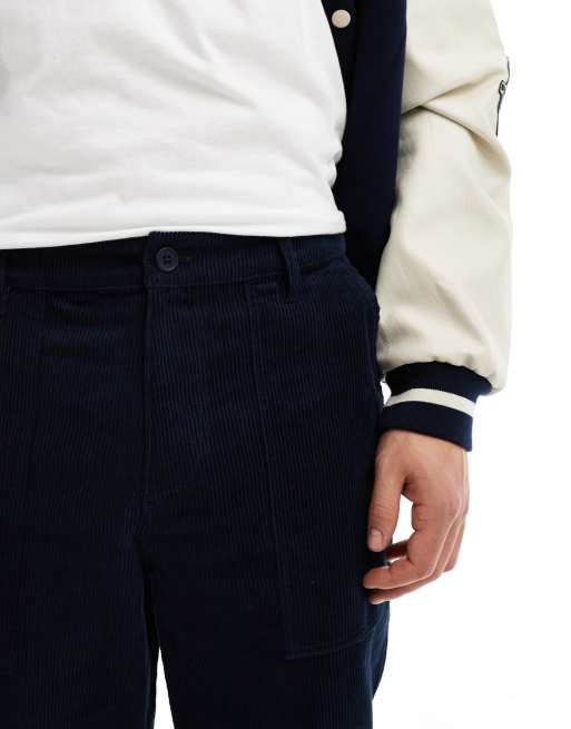 Pantalones azul marino holgados de pana de ASOS DESIGN, 4 de 5