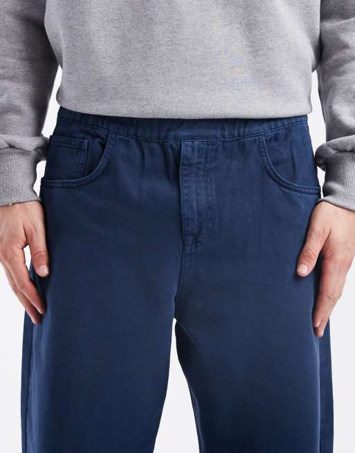 Pantalones azul marino holgados sin cierres de ASOS DESIGN, 4 de 5