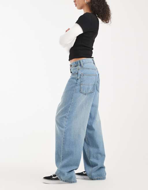 Pantalones azul medio holgados con lavado a la piedra Cinched Check 5 de Vans, 2 de 5