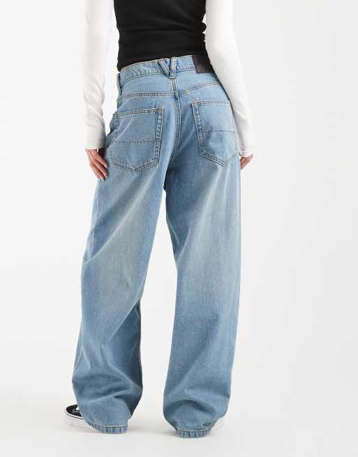 Pantalones azul medio holgados con lavado a la piedra Cinched Check 5 de Vans, 3 de 5
