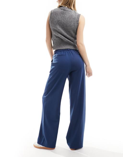 Pantalones azul oscuro de pernera ancha de denim de Object, 3 de 5