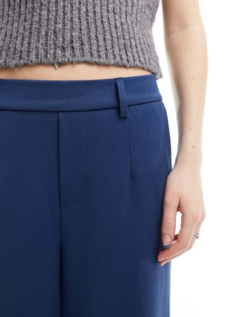 Pantalones azul oscuro de pernera ancha de denim de Object, 4 de 5