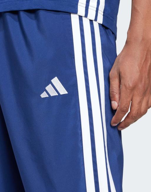 Pantalones azul oscuro y blancos con bajo amplio y 3 rayas Essentials Stanford de adidas Performance, 4 de 4