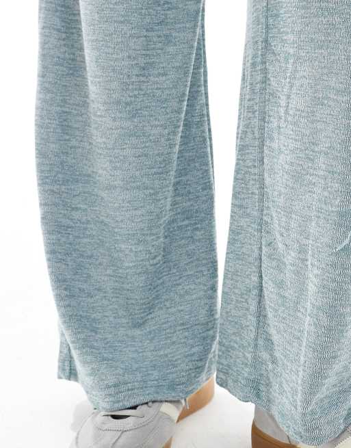 Pantalones azul pálido jaspeado de pernera ancha de punto flameado de Mamalicious Maternity (parte de un conjunto), 5 de 5