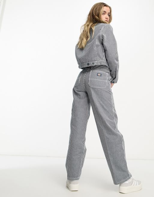 Pantalones azules con estampado milrayas estilo worker carpintero de Dickies