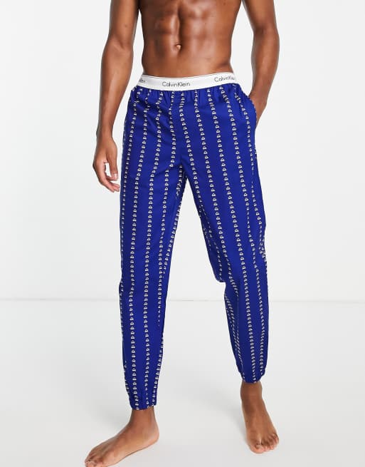 Jirafa colgar recursos humanos Pantalones azules de estar por casa con rayas blancas de Calvin Klein | ASOS