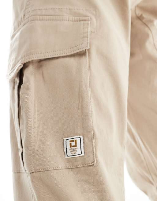 Pantalones beis cargo de corte slim de Only & Sons, 3 de 5