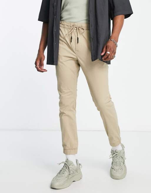 Pantalones beis con bajos ajustados de Only & Sons