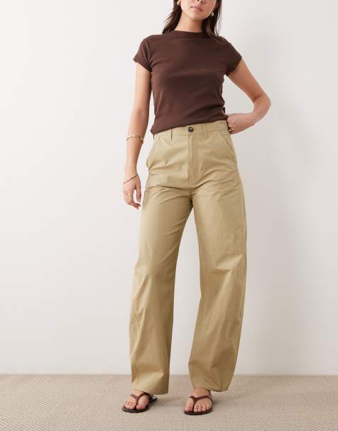 Pantalones beis de corte barrel de algodón ligero de ARKET - view 1