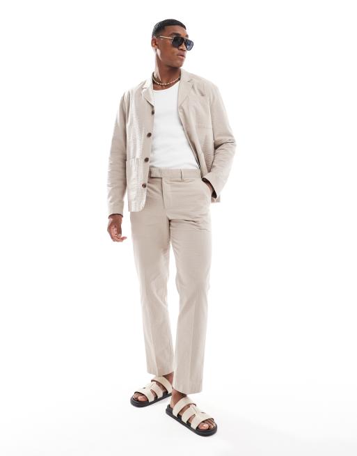 Pantalones beis de corte estándar de sirsaca de Selected Homme (parte de un conjunto) 