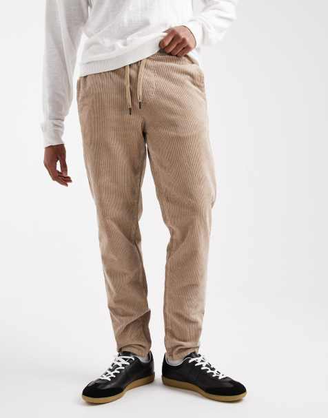 Pantalones beis de corte tapered de pana de ONLY & SONS - view 1